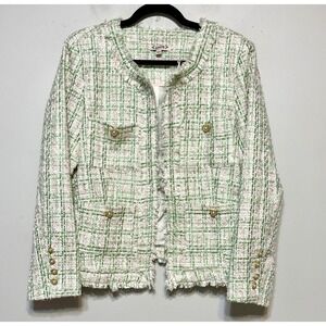 Vtg Nanette Lepore Old Money Tweedcore Jacket Womens Size L Parisian Chic Blazer